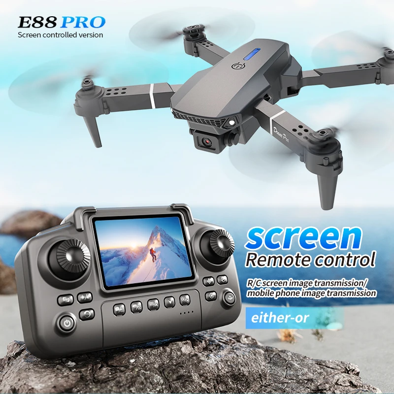 Rc Hobby Grade Helicopter - Drone professionnel E88 PRO avec écran,