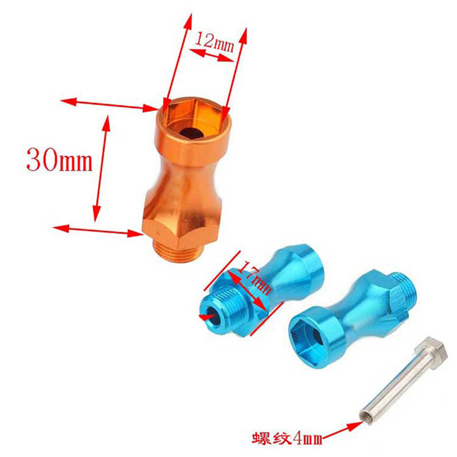 4 adaptateurs hexagonaux en al - Wheel Hex Adapter avis et prix