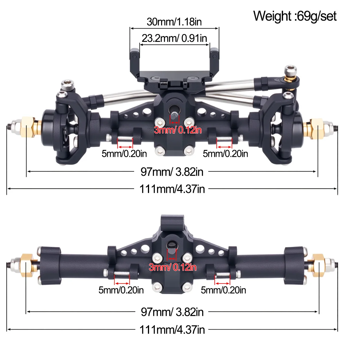 Ensemble d'essieux avant et ar - Rc Hobby Crawler avis et prix