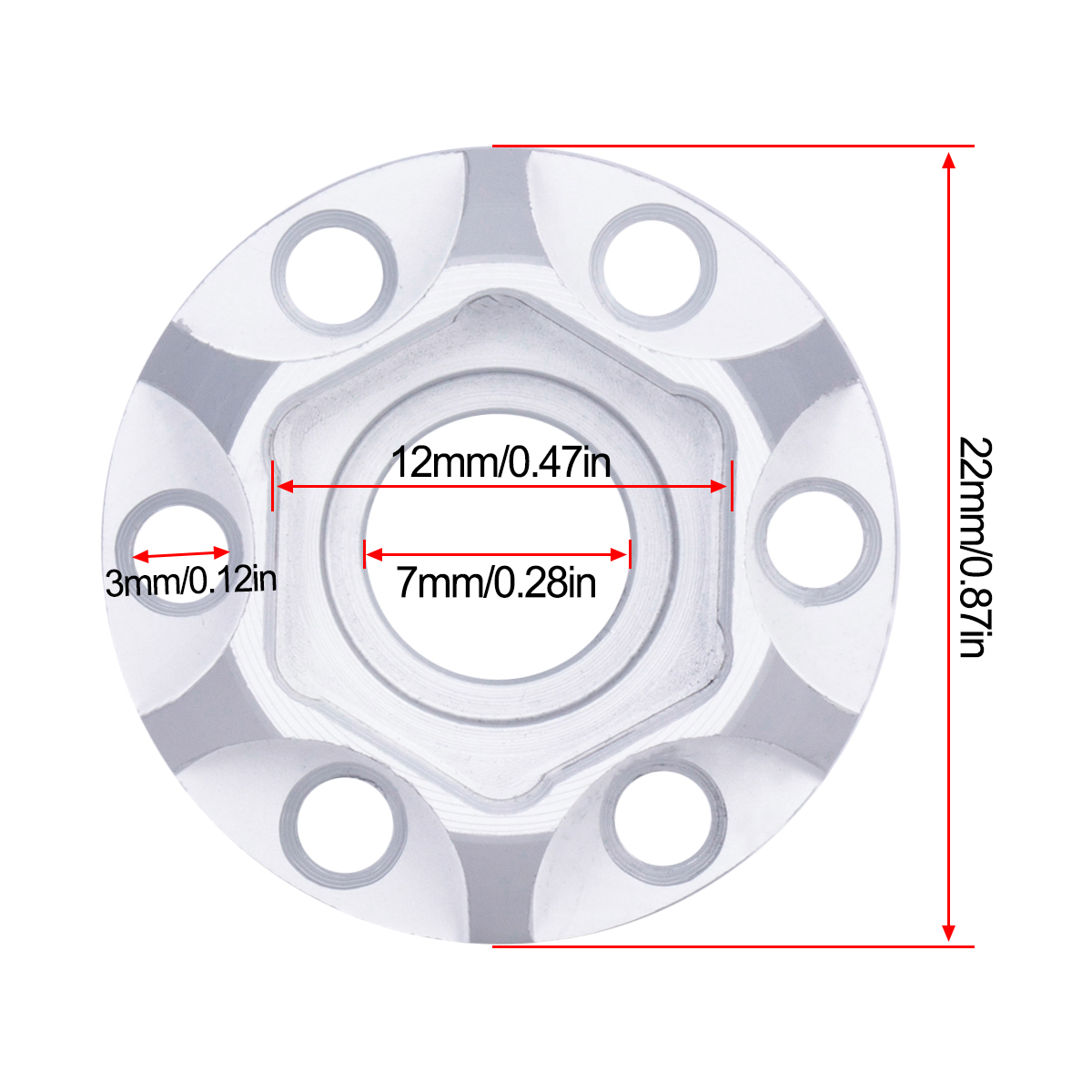 Moyeu hexagonal en aluminium 6 - Wheel Hex Adapter avis et prix